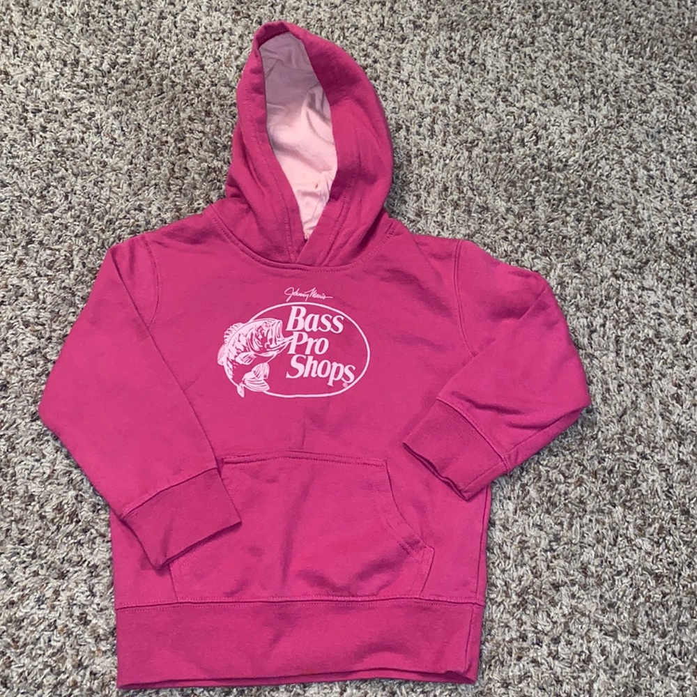 Little girls Bass Pro Shop pink hoodie. Size XS